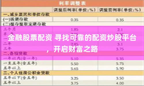 金融股票配资 寻找可靠的配资炒股平台，开启财富之路
